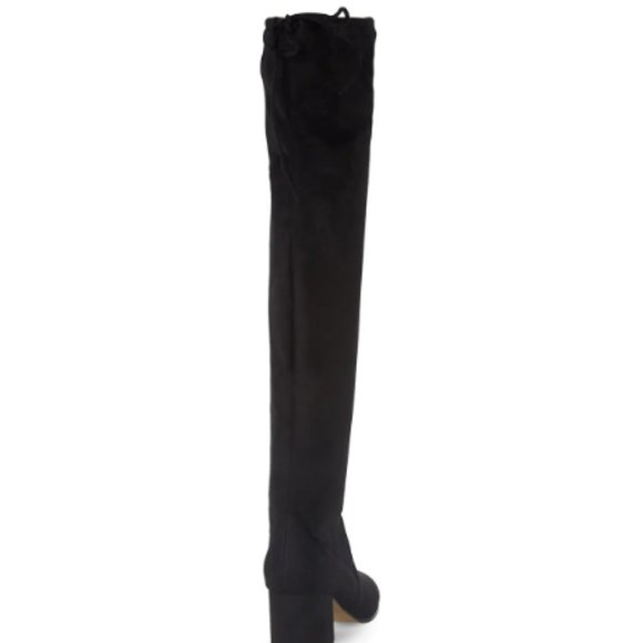 Saks Fifth Avenue Microsuede Black Over The Knee Tall Boots - Picture 3 of 8